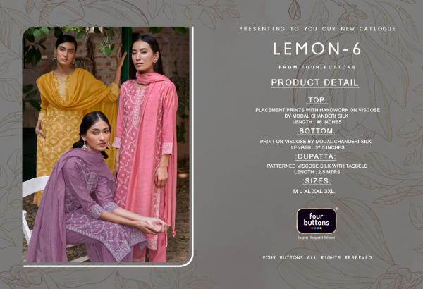 Four Bottons Lemon 6 Fancy Wear Ready Made Dress Collection